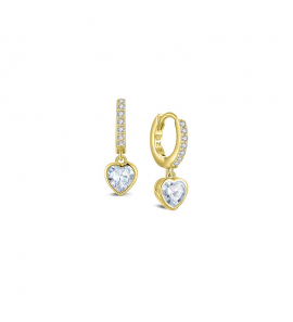 MY iMenso Creoli creol "Heart white CZ 18mm" (925/1Mgold-plated) - 3241764