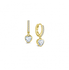 MY iMenso Creoli creol "Heart white CZ 18mm" (925/1Mgold-plated) - 3241764