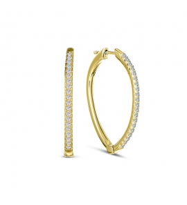 MY iMenso Creoli creol "Elipse CZ 31mm" (925/1Mgold-plated) - 3241766