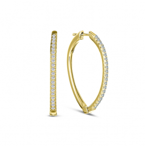 MY iMenso Creoli creol "Elipse CZ 31mm" (925/1Mgold-plated) - 3241766