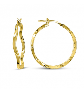 MY iMenso Creoli earring "Corvo Liscio 29mm" (925/E1Mgold-plated) - 3241786