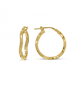 MY iMenso Creoli earring "Corvo Liscio 22mm" (925/E1Mgold-plated) - 3241787