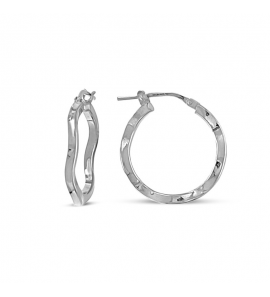 MY iMenso Creoli earring "Corvo Liscio 22mm" (925/Erhod-plated) - 3241788