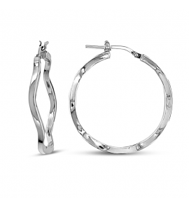 MY iMenso Creoli earring "Corvo Liscio 29mm" (925/Erhod-plated) - 3241789
