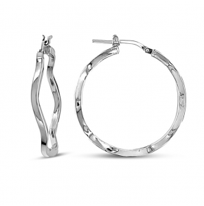 MY iMenso Creoli earring "Corvo Liscio 29mm" (925/Erhod-plated) - 3241789