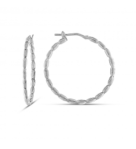 MY iMenso Creoli earring "Perline 35mm" (925/rhod-plated) - 3241791