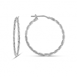 MY iMenso Creoli earring "Perline 35mm" (925/rhod-plated) - 3241791