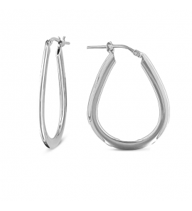 MY iMenso Creoli earring "Ovali Piatto 30mm" (925/rhod-plated) - 3241792