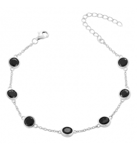 MY iMenso ODM "Black 5mm CZ dots" bracelet (925/rhod-plated) - 3241802
