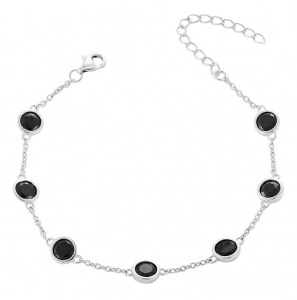 MY iMenso ODM "Black 5mm CZ dots" bracelet (925/rhod-plated) - 3241802