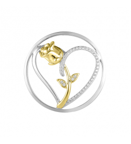 MY iMenso Grande (33mm) insignia fantasy flat "Heart & Rose" (925/rhod-gold) - 3241909