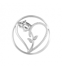 MY iMenso Grande (33mm) insignia fantasy flat "Heart & Rose" (925/rhod-plated) - 3241910