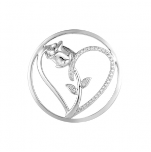 MY iMenso Grande (33mm) insignia fantasy flat "Heart & Rose" (925/rhod-plated) - 3241910
