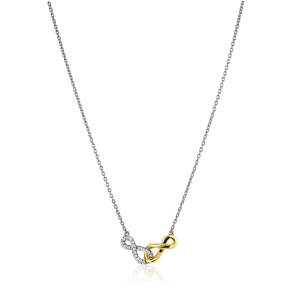 ZINZI zlv. collier bicolor verbonden infinity 1x met zirconia - 3241930