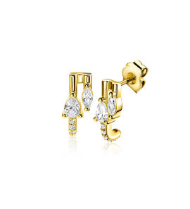 ZINZI zlv. oorsteker geelgoud verguld fantasie met zirconia - 3241935