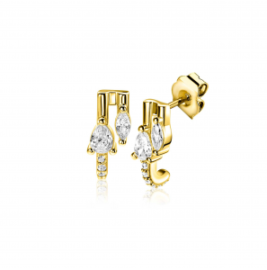 ZINZI zlv. oorsteker geelgoud verguld fantasie met zirconia - 3241935