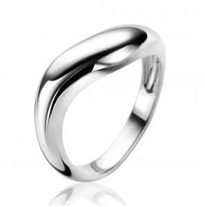 ZINZI zlv. ring met organische vorm mt.56 - 3241954