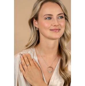 ZINZI zlv. collier geelgoud verguld open rond met zirconia - 3241976