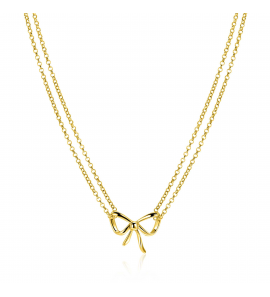 ZINZI zlv. collier geelgoud verguld met strikje - 3241980