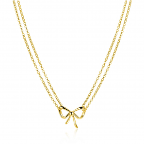 ZINZI zlv. collier geelgoud verguld met strikje - 3241980