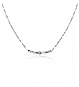 ZINZI zlv. collier net knoop bewerking en zirconia's - 3241989