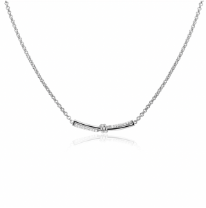 ZINZI zlv. collier net knoop bewerking en zirconia's - 3241989