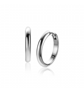 ZINZI zilveren gladde oorringen met ronde buis 3mm met luxe klapsluiting - 3241999