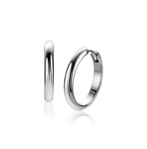 ZINZI zilveren gladde oorringen met ronde buis 3mm met luxe klapsluiting - 3241999