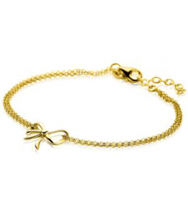ZINZI gold plated zilveren multi-look armband met sierlijke strik 17-20cm - 3242009