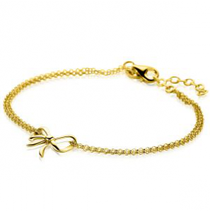 ZINZI gold plated zilveren multi-look armband met sierlijke strik 17-20cm - 3242009