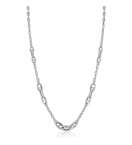 ZINZI zilveren marine schakel ketting, gecombineerd met trendy grotere marine schakels 7mm breed 43-48cm - 3242010