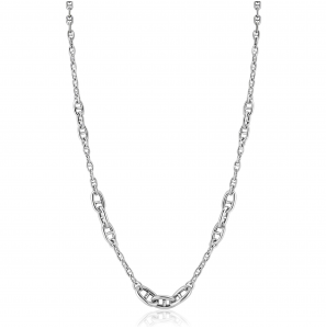 ZINZI zilveren marine schakel ketting, gecombineerd met trendy grotere marine schakels 7mm breed 43-48cm - 3242010