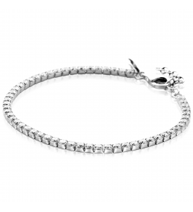 ZINZI zilveren tennis armband 3mm breed en bezet met witte zirkonia's in vierkante kastzettingen 17-20cm - 3242012