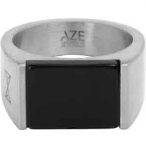 Ring Signet Rocks Onyx - Inox - 3242035