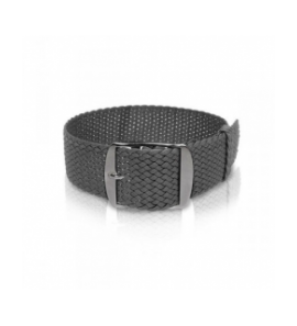Perlon band donker-grijs sluiting wit 18 mm - 3242037