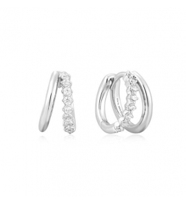 SILVER DOUBLE MIXED HUGGIES - 8,5MM - 3242475