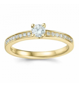 Goud dames ring met 1x0.10 en 18x0.005= 0.19 crt. WE-SI - 3242495