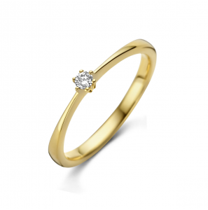 Goud bic. dames ring met diam./bril. 0.025 crt - 3242498