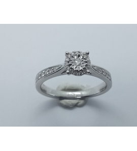 Wit Goud dames ring met diam./bril. 0.20 crt WE/P2 - 3242500
