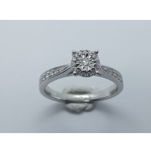 Wit Goud dames ring met diam./bril. 0.20 crt WE/P2 - 3242500