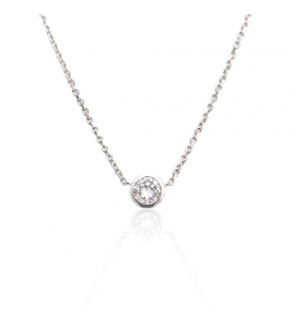 Goud collier met hanger diam./bril. 0.15 crt WE/SI - 3242502