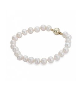 Zoetwater parelarmband 7,5 mm 18.5 cm met gouden bolsluiting - 3242507