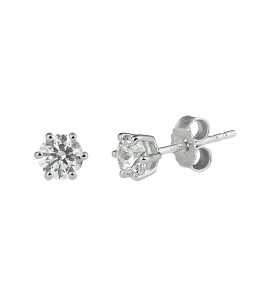 Wit Goud oorknop met zirkonia - 3242515