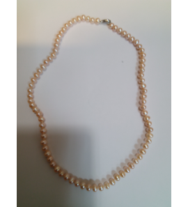 Collier zw parels zalmkleur 45 cm - 3242526