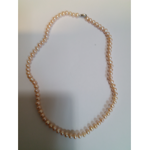 Collier zw parels zalmkleur 45 cm - 3242526
