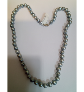 Zoetwater parel collier barok 60 cm licht grijs - 3242527