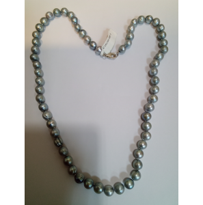 Zoetwater parel collier barok 60 cm licht grijs - 3242527