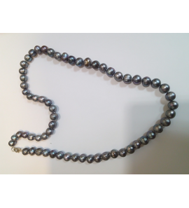 Zoetwater parel collier barok 60 cm midde grijs - 3242529