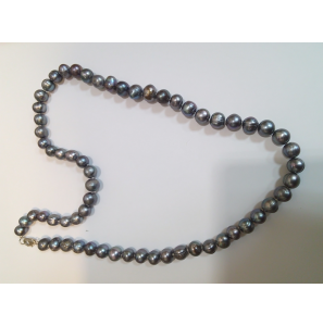 Zoetwater parel collier barok 60 cm midde grijs - 3242529