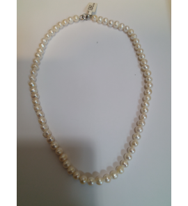 Parel collier zoetwater wit 45 cm - 3242534